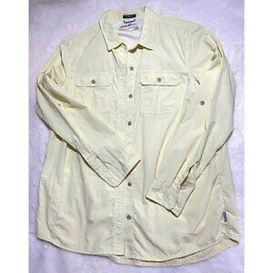 Eddie Bauer Travex Womens Shirt Classic Fit M Long Sleeve Yellow Vented Outdoor